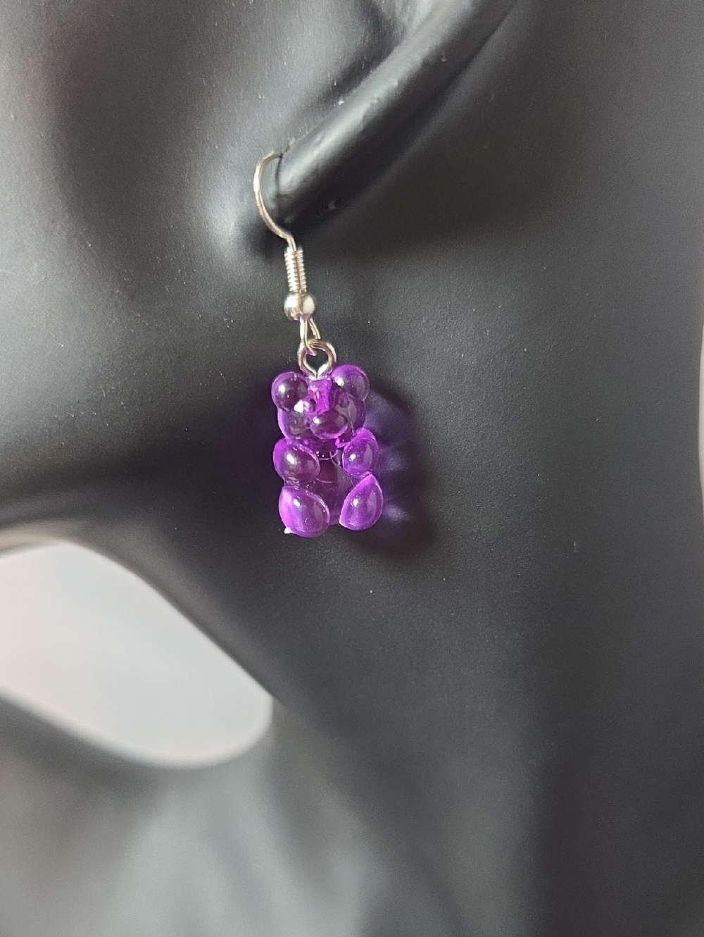 Grape Gummy Bear Drop Earrings - Women Jewelry - Picture 3 of 4